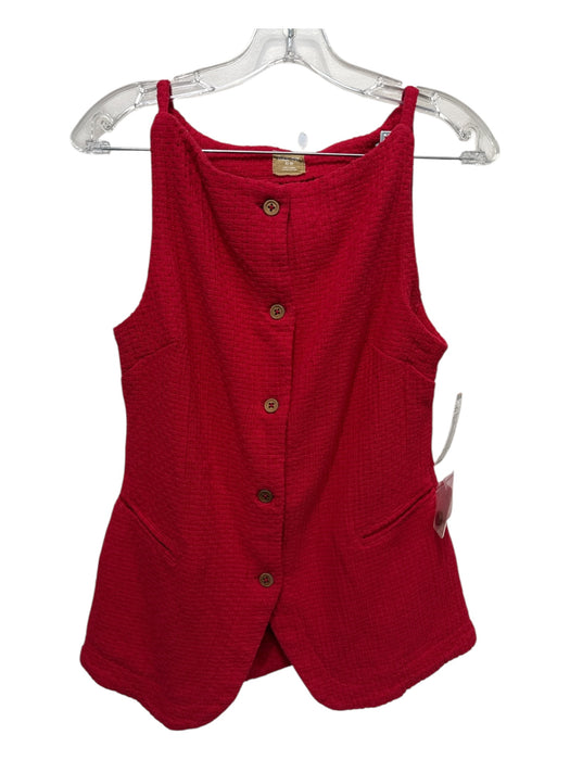 Free-est Size XS Pink Cotton Sleeveless Button Front Woven Texture Short Set Pink / XS