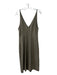 Veda Size Medium Olive Green Rayon Blend Spaghetti Strap V Front & Back Dress Olive Green / Medium