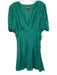 Staud Size 10 Green & Blue Rayon Blend Flowers Deep v neck Above Knee Dress Green & Blue / 10