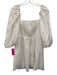A.L.C. Size 12 White Cotton Blend Shirred Back Stripe Puff Sleeve Mini Dress White / 12
