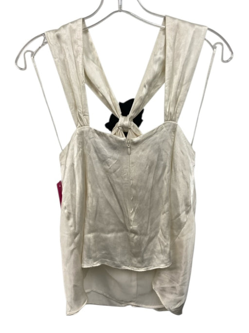 J. Crew Size M Cream & Black Viscose Rosette High Neck Top Cream & Black / M