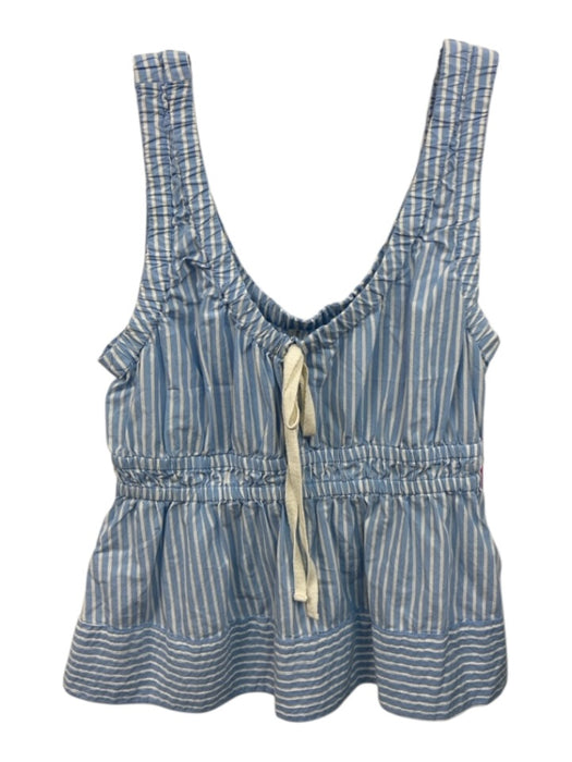 Anthropologie Size M Light blue & white Cotton Stripe Tie Sleeveless Top Light blue & white / M