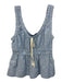 Anthropologie Size M Light blue & white Cotton Stripe Tie Sleeveless Top Light blue & white / M