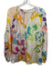 Tanya Taylor Size 4 white, orange, multi Silk & Cotton Textured Button Down Top white, orange, multi / 4