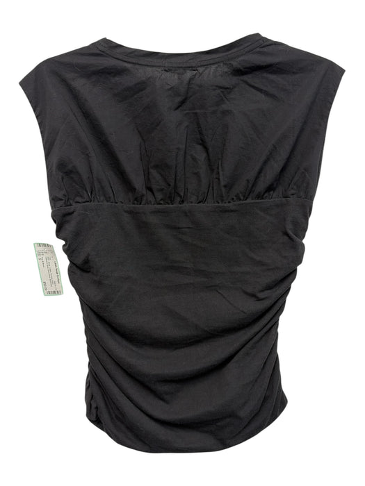 Rag & Bone Size S Black Cotton Ruched Sides Gathered Bust Sleeveless Top Black / S