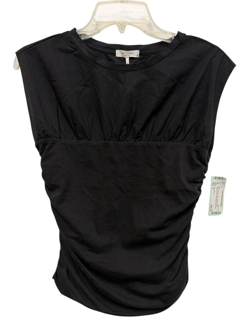 Rag & Bone Size S Black Cotton Ruched Sides Gathered Bust Sleeveless Top Black / S