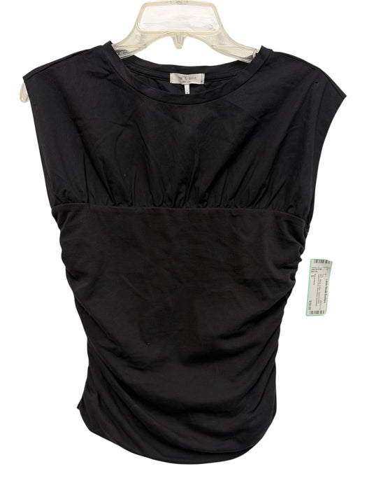 Rag & Bone Size S Black Cotton Ruched Sides Gathered Bust Sleeveless Top Black / S