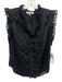 Frame Size S Black Ramie Ruffle Trim Sleeveless Button Down Top Black / S