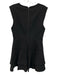 Alice + Olivia Size 8 Black Polyester Cap Sleeve V Neck Tiered Dress Black / 8