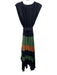 Ulla Johnson Size 4 Navy, Orange, Green Polyester Cap Sleeve Pleated Dress Navy, Orange, Green / 4