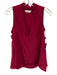 Joie Size Small Raspberry Pink Silk Sleeveless V Neck Pleated Top Raspberry Pink / Small