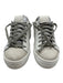 P448 Shoe Size 39 White, Silver, Beige Leather Upper Lace Up Leopard Sneakers White, Silver, Beige / 39