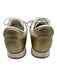 New Balance Shoe Size 8.5 Gold & Beige Leather Upper Lace Up Logo Mesh Sneakers Gold & Beige / 8.5