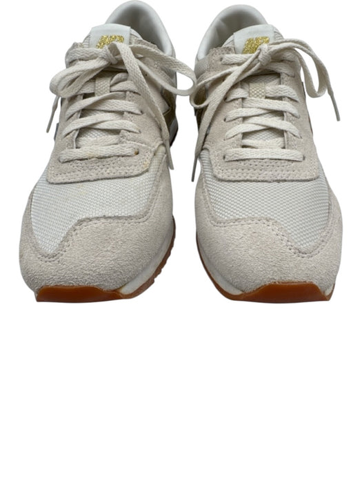 New Balance Shoe Size 8.5 Gold & Beige Leather Upper Lace Up Logo Mesh Sneakers Gold & Beige / 8.5