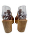 Free People Shoe Size 37 Mixed Brown Leather Upper Wood Color Block Cage Sandals Mixed Brown / 37