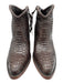 Allens Boots Shoe Size 8.5 Dark Brown Reptile Pointed Toe Braided Booties Dark Brown / 8.5