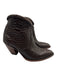 Allens Boots Shoe Size 8.5 Dark Brown Reptile Pointed Toe Braided Booties Dark Brown / 8.5