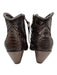 Allens Boots Shoe Size 8.5 Dark Brown Reptile Pointed Toe Braided Booties Dark Brown / 8.5