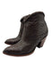 Allens Boots Shoe Size 8.5 Dark Brown Reptile Pointed Toe Braided Booties Dark Brown / 8.5