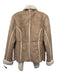 Dylan Size S Brown & Beige Polyester Fur lined Paneled Open Front Jacket Brown & Beige / S