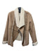 Dylan Size S Brown & Beige Polyester Fur lined Paneled Open Front Jacket Brown & Beige / S