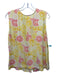 Equipment Size L Yellow & Pink Silk Lemon Sleeveless Round Neck Button Back Top Yellow & Pink / L