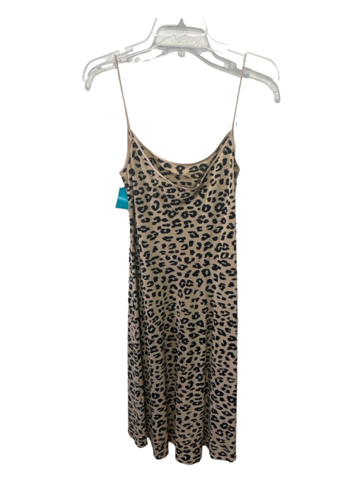 Equipment Size S Beige & Black Silk Animal Print Spaghetti Strap Slip Dress Beige & Black / S