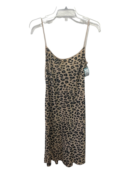 Equipment Size S Beige & Black Silk Animal Print Spaghetti Strap Slip Dress Beige & Black / S