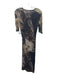 Helmut Lang Size S Black & Beige Wool Blend Abstract V Neck 1/2 sleeve Dress Black & Beige / S