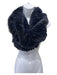 Neiman Marcus Navy Cashmere Faux Fur Wrap Twist Detail Shawl Navy / One Size