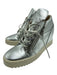 Cecilia Shoe Size 7 Silver & White Leather Lace Up Low Top Wedge Sneakers Silver & White / 7