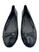 Delman Shoe Size 6.5 Black Leather round toe Snake Embossed Bow Flats Black / 6.5