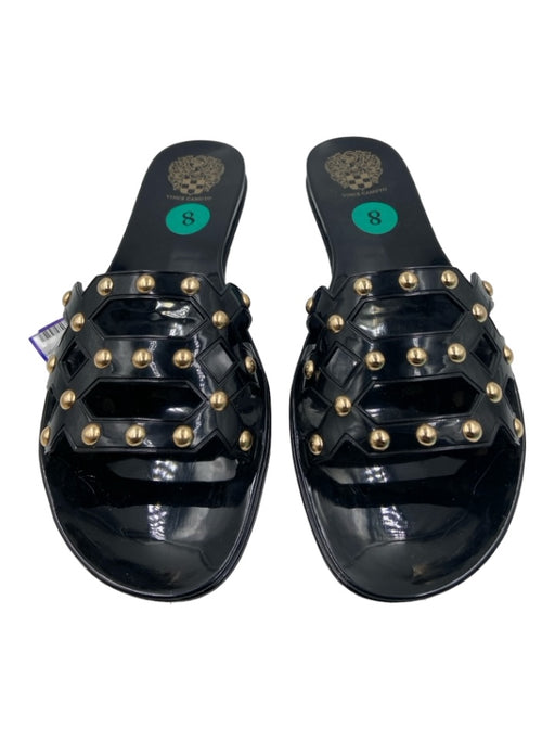Vince Camuto Shoe Size 8 Black & Gold Rubber Studded slides Sandals Black & Gold / 8