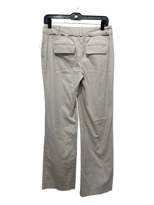Burberry Size 4 Beige Cotton Low Rise Wide Leg Pants Beige / 4