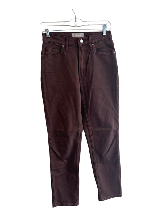 Everlane Size 25 Brown Cotton High Rise 5 Pocket Straight Leg Cropped Jeans Brown / 25