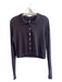 Free People Size S Dark Purple Linen Blend V Neck Button Down Collared Top Dark Purple / S