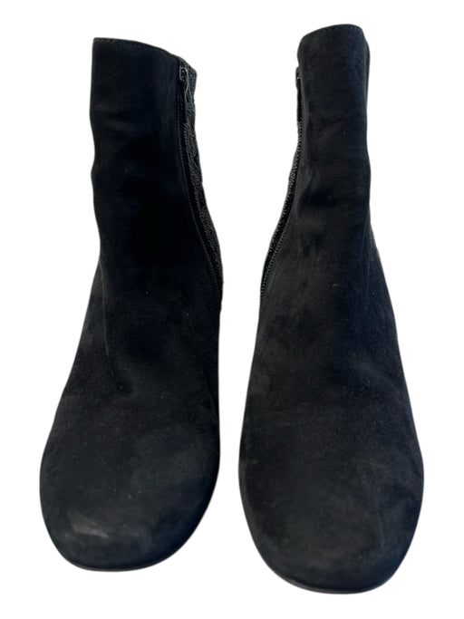 Barneys New York Shoe Size 40 Black Leather & Beaded Above Ankle Side Zip Boots Black / 40