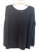 Vince Size S Navy Cotton Blend Knit Round Neck Side Slit Sweater Navy / S