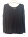 Vince Size S Navy Cotton Blend Knit Round Neck Side Slit Sweater Navy / S