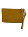Coach Yellow Orange Pebbled Leather Wristlet Zip Close Wallets Yellow Orange