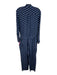 Diane Von Furstenberg Size 6 Mixed Blues Silk Geometric Print Tie Waist Jumpsuit Mixed Blues / 6