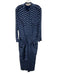 Diane Von Furstenberg Size 6 Mixed Blues Silk Geometric Print Tie Waist Jumpsuit Mixed Blues / 6