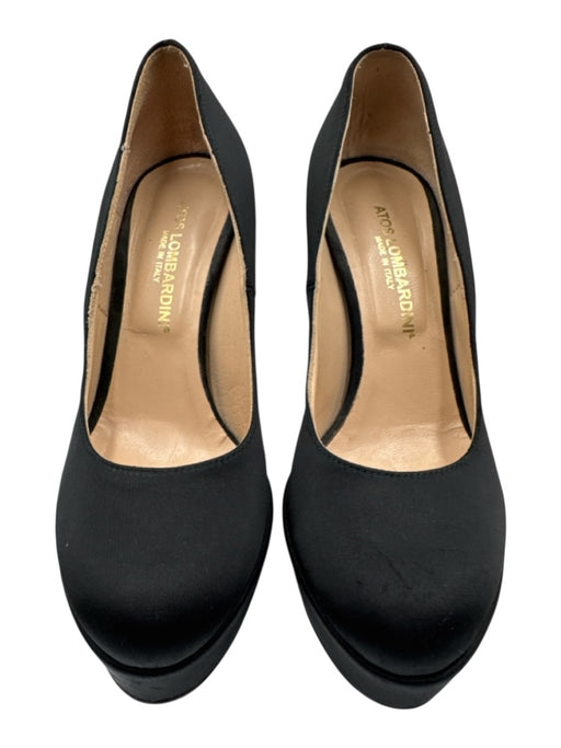 Atos Lombardini Shoe Size 36 Black textile upper Satin Platform Stiletto Pumps Black / 36