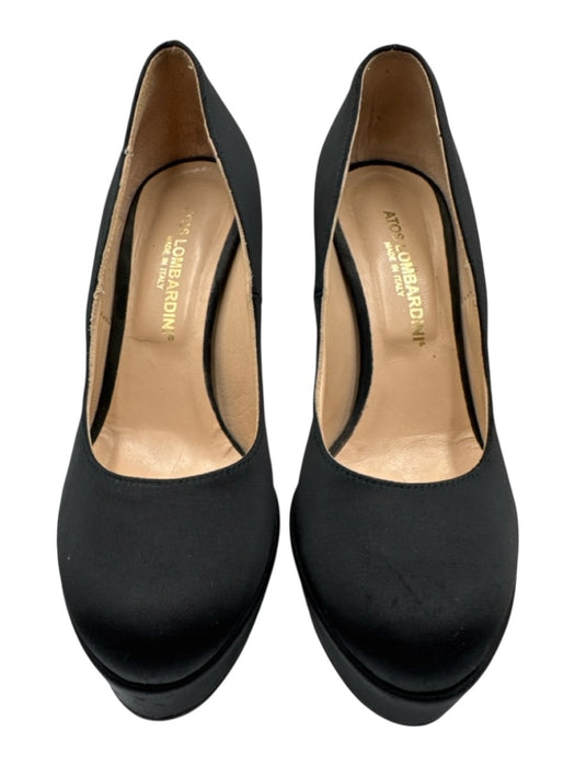 Atos Lombardini Shoe Size 36 Black textile upper Satin Platform Stiletto Pumps Black / 36