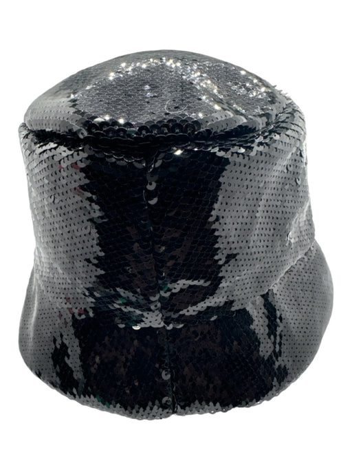 Prada Black & White Fully Sequined Bucket Logo Hat Black & White / M