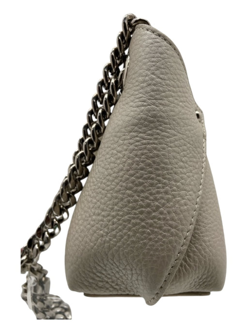 Akris Beige Pebbled Leather Shoulder Bag Chain Strap Magnetic Close Bag Beige / S