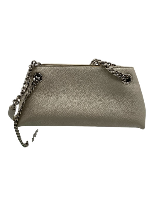 Akris Beige Pebbled Leather Shoulder Bag Chain Strap Magnetic Close Bag Beige / S