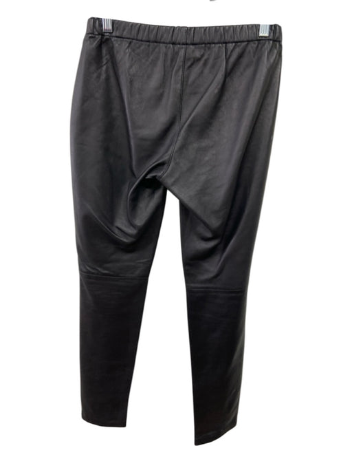 Neiman Marcus Size S Black Leather Elastic Waist Skinny Pants Black / S