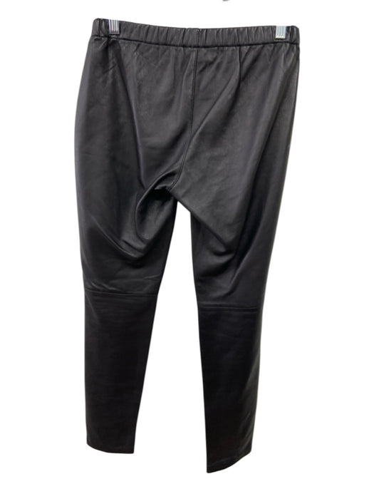 Neiman Marcus Size S Black Leather Elastic Waist Skinny Pants Black / S