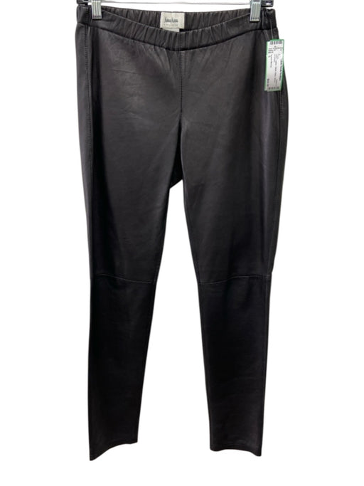 Neiman Marcus Size S Black Leather Elastic Waist Skinny Pants Black / S